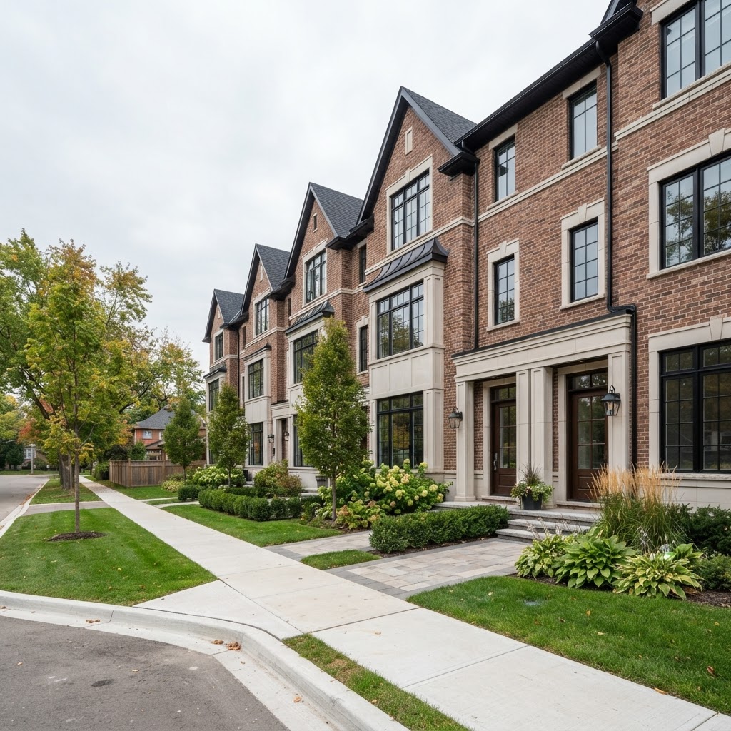 Modern townhomes positioned with presence